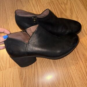 Dansko Black Leather Ankle Booties